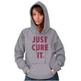 thumbnail image 1 of Breast Cancer Awareness Just Cure It Women Plus Size Graphic Pullover Hoodie Brisco Brands 2X, 1 of 3