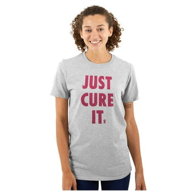 Breast Cancer Awareness Just Cure It Women Plus Size Graphic Tee Tees Brisco Brands 4X