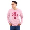 thumbnail image 1 of Breast Cancer Awareness Just Cure It Women's Long Sleeve T Shirt Brisco Brands M, 1 of 6