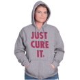 thumbnail image 1 of Breast Cancer Awareness Just Cure It Womens Plus Size Graphic Zipper Hoodie Brisco Brands 5X, 1 of 5