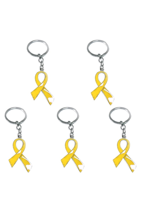 Cancer Awareness Keychains - 5PCS Hope Ribbon Key Rings with Charms - Show Support for Survivors & Loved Ones - Pink Ribbon Keychain Collection