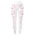 thumbnail image 1 of Cancer Awareness Leggings For women Pink Ribbon Heart Print High Waist 4-Way Stretch Soft Leggings for Workout Gym Casual, 1 of 5