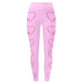 thumbnail image 1 of Breast Cancer Awareness Leggings For women Pink Ribbon Heart Print High Waist 4-Way Stretch Soft Leggings for Workout Gym Casual, 1 of 5