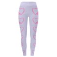 thumbnail image 1 of Breast Cancer Awareness Leggings For women Pink Ribbon Heart Print High Waist 4-Way Stretch Soft Leggings for Workout Gym Casual, 1 of 5