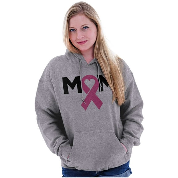 Breast Cancer Awareness Mom Fighter Women Plus Size Graphic Pullover Hoodie Brisco Brands 5X