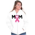thumbnail image 1 of Breast Cancer Awareness Mom Fighter Womens Plus Size Graphic Zipper Hoodie Brisco Brands 4X, 1 of 5