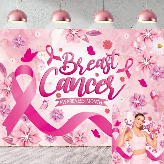 Breast Cancer Awareness Month Beautiful Pink Backdrop Awareness Ribbon Love Breast Background Breast Cancer Faith Hope Awareness Banner Decoration for Women