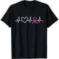 thumbnail image 1 of Breast Cancer Awareness Month Ribbon Heartbeat Gifts T-Shirt, 1 of 3
