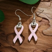 MAOKA Breast Cancer Awareness Pendant Earrings Metal Pink Yellow Ribbon Shape Charms Earrings Ear Accessories Love Jewelry