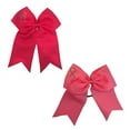 thumbnail image 1 of Breast Cancer Awareness Pink Cheer Hair Bow - Hot Pink Rhinestone, 1 of 1