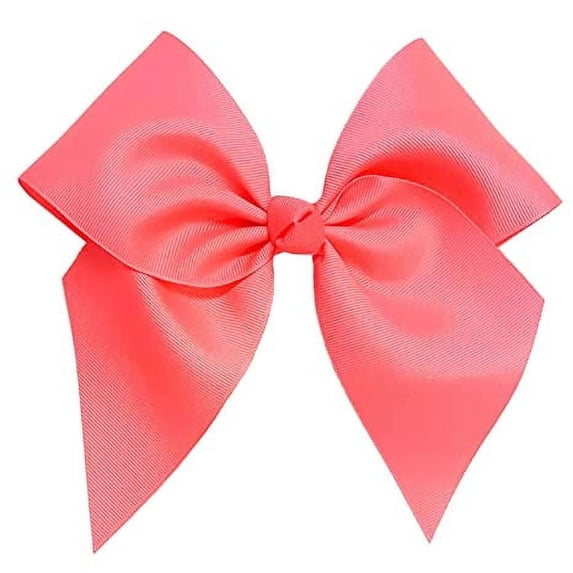 Breast Cancer Awareness Pink Cheer Hair Bow - Solid Neon Pink