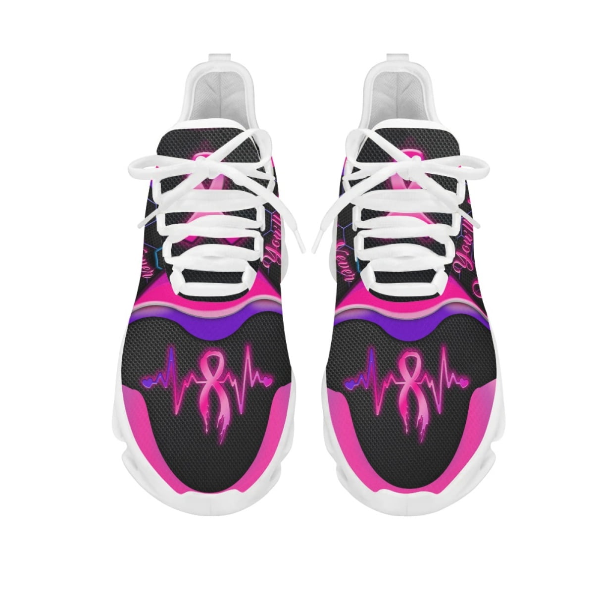 Breast Cancer Awareness Pink Flower Ribbon Pattern Printed Women Tennis