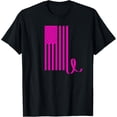 thumbnail image 1 of Breast Cancer Awareness Pink Ribbon American Flag T-Shirt, 1 of 3