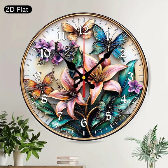 Breast Cancer Awareness Pink Ribbon Fighter Round Wall Clock Silent Non Ticking