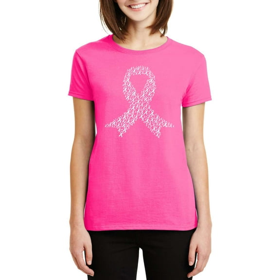 Breast Cancer Awareness Pink Ribbon Heart Women Motivational T-shirt (Size 2XL)