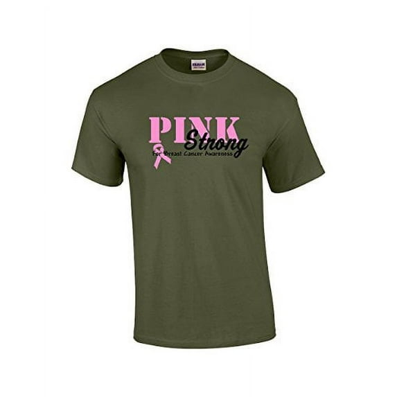 Breast Cancer Awareness Pink Ribbon Strong For Cancer Cause Cure Life Unisex Adult Short Sleeve T-shirt-military-4xl