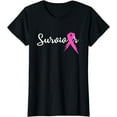 thumbnail image 1 of Breast Cancer Awareness Pink Ribbon Survivor Gift T-Shirt, 1 of 3