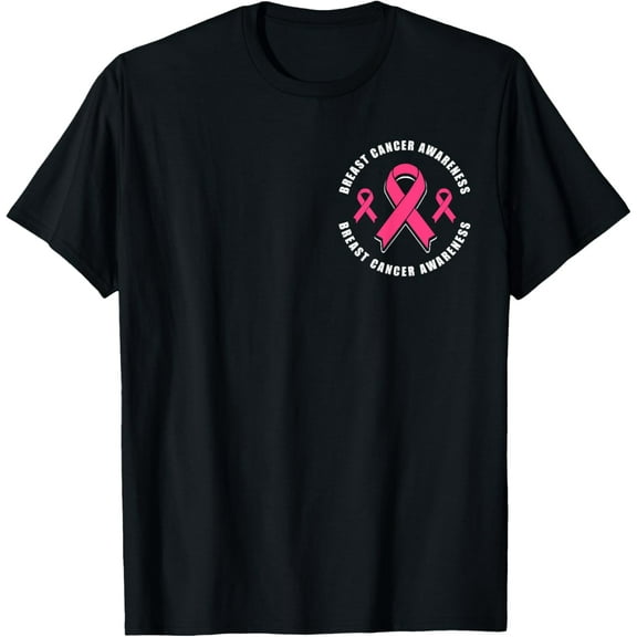 Breast Cancer Awareness Pink Ribbon T-Shirt100% cotton short-sleeved shirt for both men and women