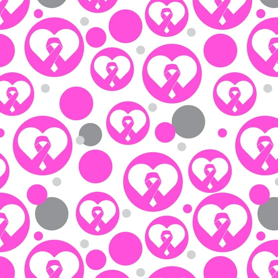 Breast Cancer Awareness Pink Ribbon in Heart Premium Gift Wrap Wrapping Paper Roll