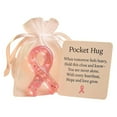 thumbnail image 1 of Breast Cancer Awareness Pocket Hug - Flat Acrylic Ribbon Keychain With Encouragement Card, Inspirational Gift For Women, Survivor Support Token, 1 of 7