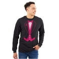 thumbnail image 1 of Breast Cancer Awareness Print Tuxedo Men's Big & Tall Long Sleeve Graphic Tee Brisco Brands 2X, 1 of 5