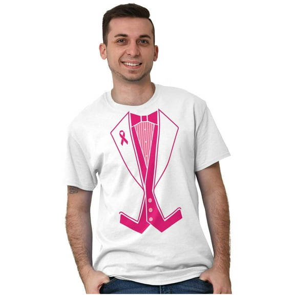 Breast Cancer Awareness Print Tuxedo Men's Graphic T Shirt Tees Brisco Brands L