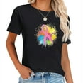 thumbnail image 1 of Breast Cancer Awareness Ribbon Art Women's Plus Size T Shirt Black 2X-Large, 1 of 5