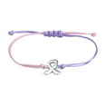 thumbnail image 1 of Breast Cancer Awareness Ribbon Bracelet - Adjustable, Handmade Polyester Cord Wristwear with Alloy Pendant - Women's Health Support Accessory for Gift & Daily Wear, 1 of 6