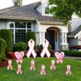 thumbnail image 1 of Breast Cancer Awareness Ribbon Decoration Set, Breast Cancer Accessories Yard Signs, 10pcs 13451, 1 of 2
