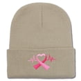 thumbnail image 1 of Breast Cancer Awareness Ribbon Embroidered Long Beanie, 1 of 2