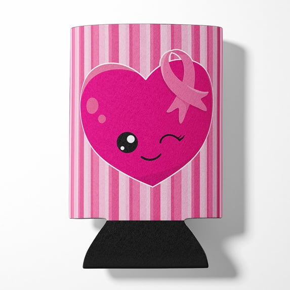 Breast Cancer Awareness Ribbon Heart Can or Bottle Hugger