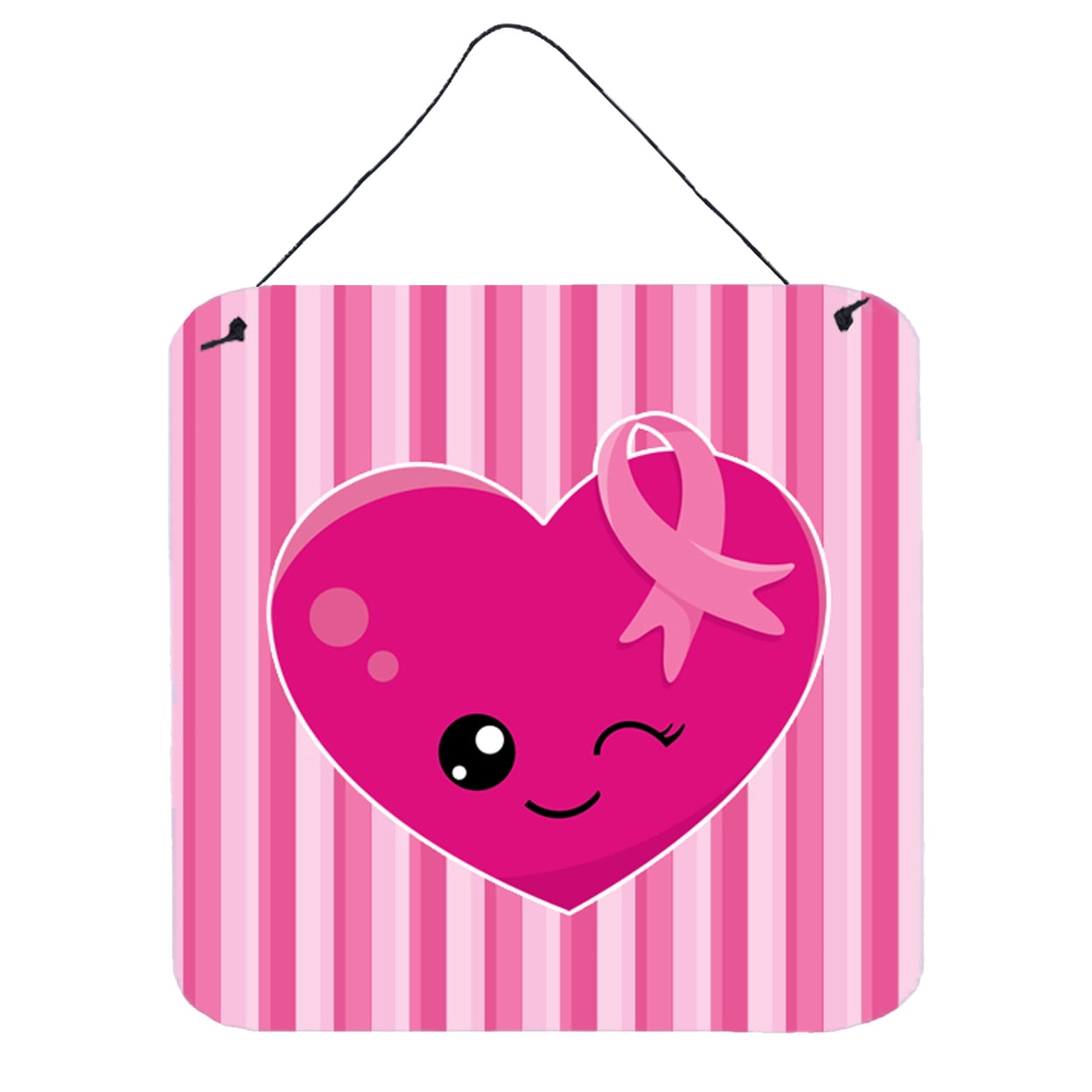 Breast Cancer Awareness Ribbon Heart Wall or Door Hanging Prints ...