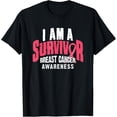 thumbnail image 1 of Breast Cancer Awareness Ribbon I am a Survivor T-Shirt, 1 of 3