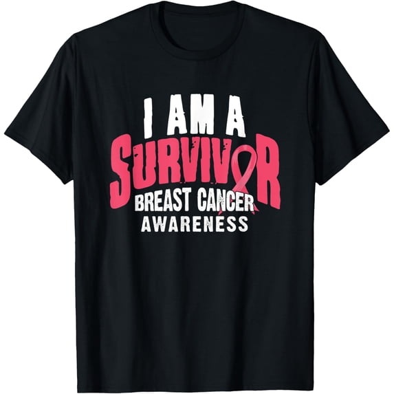 Breast Cancer Awareness Ribbon I am a Survivor T-Shirt