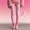 thumbnail image 1 of Breast Cancer Awareness Ribbon Leggings for Women, Workout Yoga Pants with Supportive Four-Way Stretch, Comfortable Nylon Spandex Blend Fitness Tights for Yoga, Gym, and Daily Activities Light Pink, 1 of 5