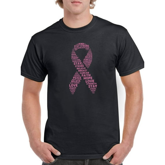 Breast Cancer Awareness Ribbon. Men T-Shirt, Male Small