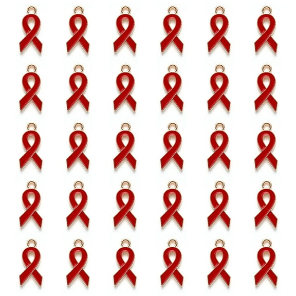 Breast Cancer Awareness Ribbon Pendant Hope Ribbon Pendants DIY Accessories for Jewelry Making Necklace Bracelet Crafts