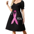 thumbnail image 1 of Breast Cancer Awareness Ribbon Pink I Won Sleeveless Dress woman dress dress birthday dresses for women, 1 of 6
