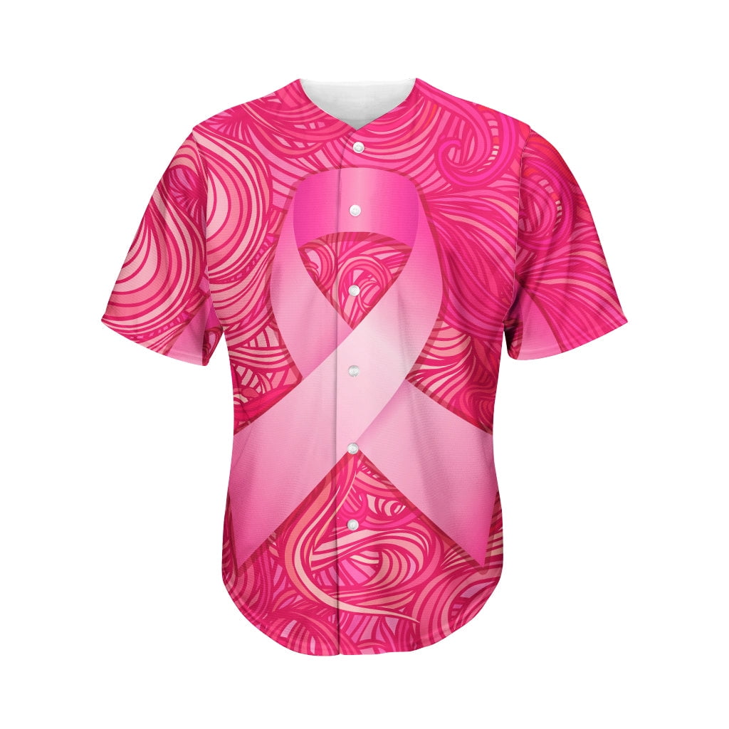 Breast Cancer Awareness Ribbon Print Active Baseball Jersey For Men And breast-cancer-awareness-ribbon-print-active-baseball-jersey-for-men-and