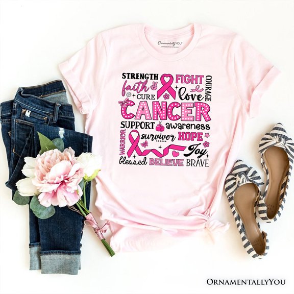 Breast Cancer Awareness Ribbon T-Shirt, In October We Wear Pink Support Tee