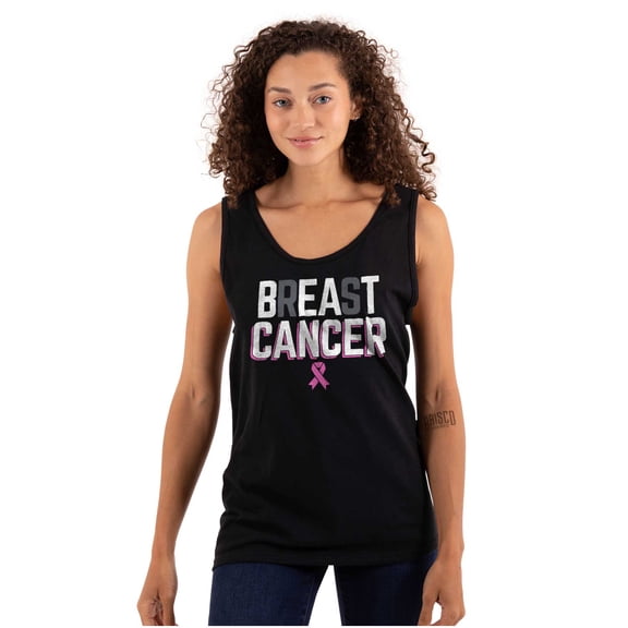 Breast Cancer Awareness Ribbon Tank Top Tee Shirt Women Brisco Brands S