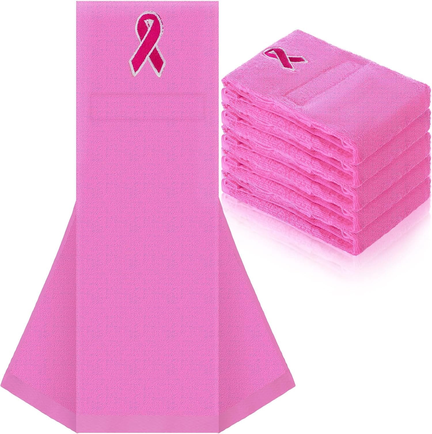 Would Sign Language Count Breast Cancer Awareness Ribbon Towel - 6 count with Red and Color Set ...