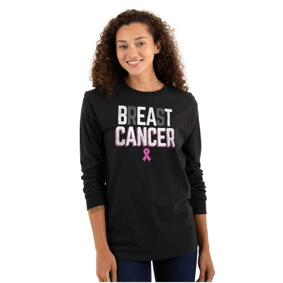 Breast Cancer Awareness Ribbon Women's Long Sleeve T Shirt Brisco Brands S
