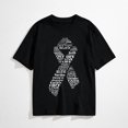 thumbnail image 1 of Breast Cancer Awareness Ribbon Word Art T-Shirt for Women, Hope Strength Support Inspirational Short Sleeve Shirt, 1 of 6