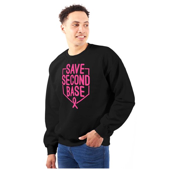 Breast Cancer Awareness Save Second Women Crewneck Sweatshirt Brisco Brands L