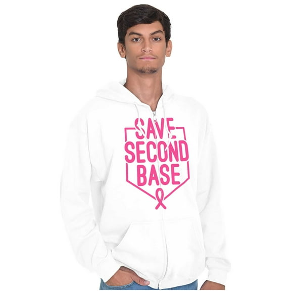 Breast Cancer Awareness Save Second Zip Hoodie Sweatshirt Women Brisco Brands L