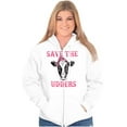 thumbnail image 1 of Breast Cancer Awareness Save Udders Zip Hoodie Sweatshirt Women Brisco Brands S, 1 of 6