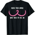 thumbnail image 1 of Breast Cancer Awareness Shirt Check Your Boobs Survivor Gift T-ShirtMen and women, Black T-shirt, size: Extra large, 1 of 4