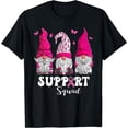 thumbnail image 1 of Breast Cancer Awareness Shirt For Women Gnomes Support Squad T-Shirt Black 2X-Large, 1 of 4