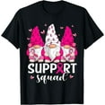 thumbnail image 1 of Breast Cancer Awareness Shirt For Women Gnomes Support Squad T-Shirt, 1 of 3